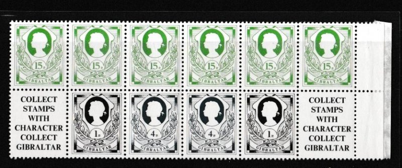 Gibraltar # 407a, Queen Elizabeth II Booklet Pane, Mint NH, 1/2 Cat.