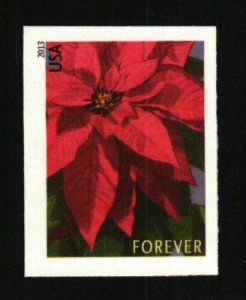 2013 46c Poinsettia, America's Christmas Flower, Imperforate Scott 4816d...