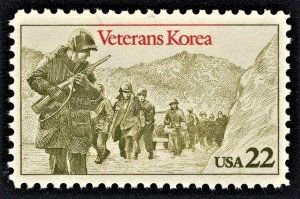 SCOTT  2152  KOREAN WAR VETERANS  22¢  SINGLE  MNH  SHERWOOD STAMP