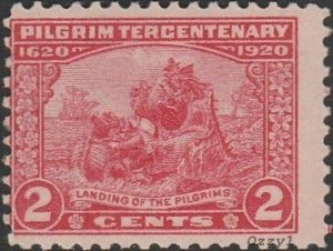 US #549 1920 2c Carmine Landing of the Pilgrims  Mint-VG-OG-NH.