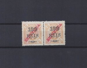Portuguese CONGO 1915 PAIR 130/5R. Rep. surcharged D. Carlos MHNG Sc#129 YT#129