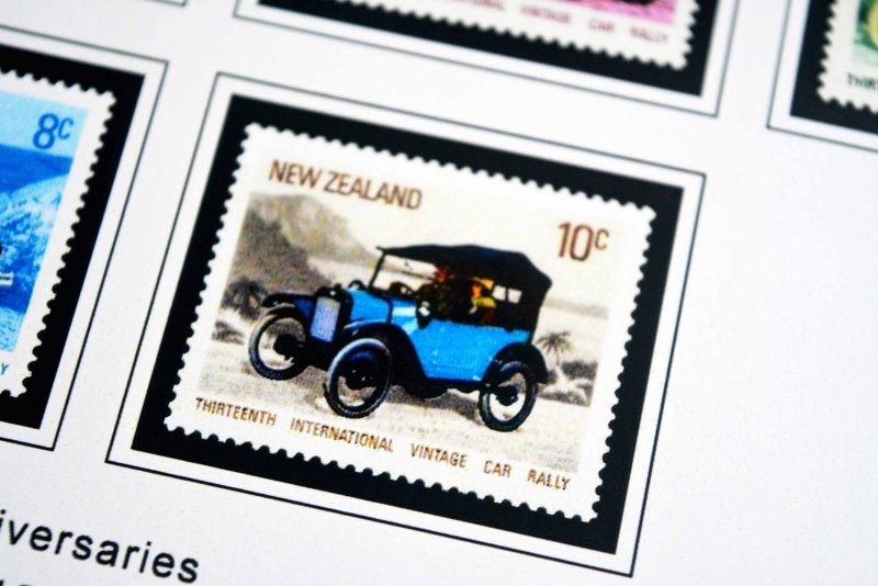 COLOR PRINTED NEW ZEALAND 1967-1989 STAMP ALBUM PAGES (93 illustrated pages)