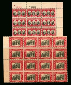 #651 1929 2c Center Line Block & #703 1931 2c Plate #Block MNH P.O. Fresh