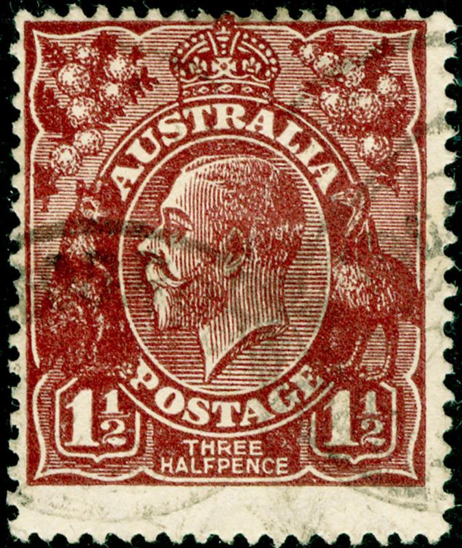 AUSTRALIA SG52, 1½d red-brown, USED. CDS.