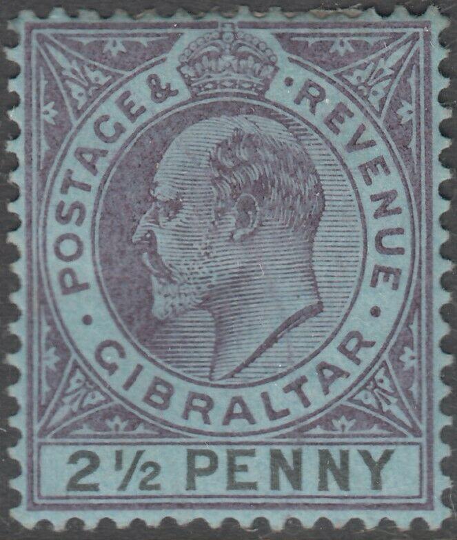 Gibraltar 1903 KEVII 2½d Dull Purple & Black on Blue MHR