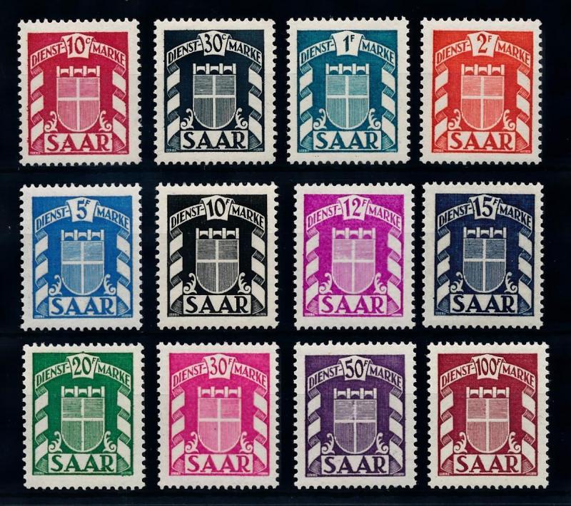 [70171] Germany SAAR Saarland 1949 Official Stamps Coat of Arms Compl. Set MNH