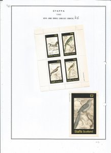 STAFFA - 1982 - Birds - Sheets - Mint Light Hinged - Private Issue