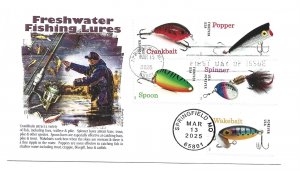 5961-65 Five Freshwater Fishing Lures on one  Panda Cachets FDC