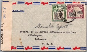 JAMAICA POSTAL HISTORY WWII AIRMAIL CENSORED COVER ADDR USA CANC YRS'1940-45