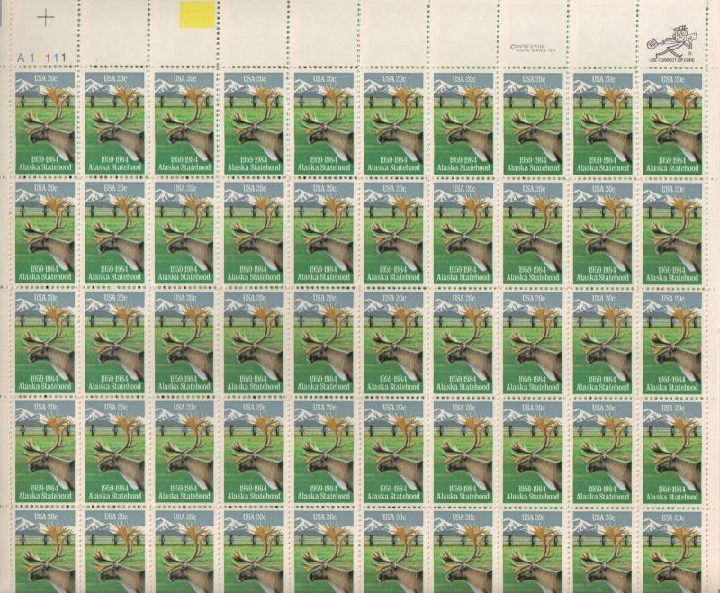 Scott 2066 - Alaska Statehood. Sheet Of 50 MNH. OG. #02 2066