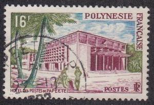 French Polynesia # 195, Post Office at Papeete, Used, 1/2 Cat.