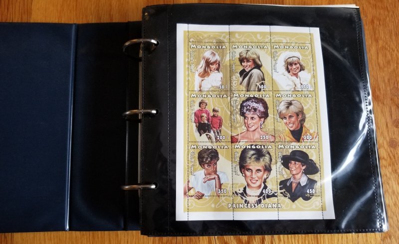 3 Albums Souvenir Sheets; Danna, Queen Elizabeth, Prince Charles and More