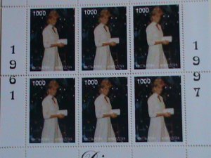 KYRGYZSTAN STAMP: 1997- PRINCE DIANA- WITH HOLDING HANDBAG -MINT NH MINI  SHEET