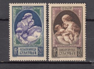 J43860 JLStamps 1939 france set mh #b90-1 mother child