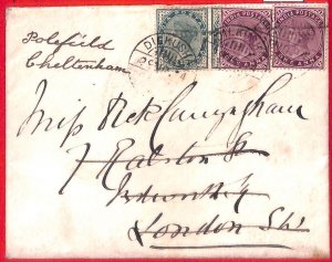 aa3764 - INDIA  - POSTAL HISTORY - COVER  from DILKUSH to GB 1894 - FORWARDED
