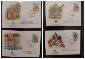 O) 1997 UGANDA. WWF - WORLD WILDLIFE FUND, ROTHSCHILD´S GIRAFFE, FDC XF