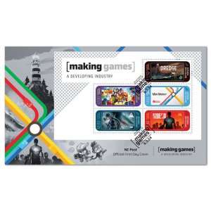 New Zealand 2024 Making Games - A Developing Industry Miniature Sheet FDC