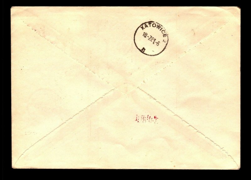 Poland 1961 12th Glider Flight Cover - L22946