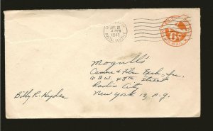 USA SC#UC3 US Army Postal Service PM 1945 Cover Faulty Used