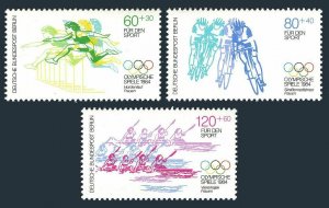 Germany-Berlin 9NB213-B215,MNH. Olympics Los Angeles-1984.Hurdles,Cycling,Kayak.