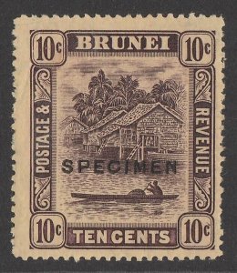 BRUNEI 1908 View 10c SPECIMEN, wmk Mult crown.