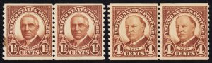 United States Scott 686-687 Pairs (1930) Mint H F-VF, CV $10.00 W