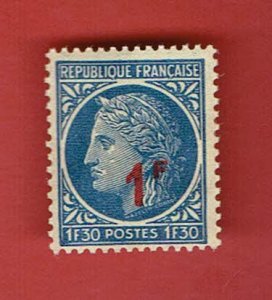 FRANCE SCOTT#589 1947 CERES 1f OVERPRINT - MH