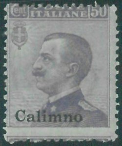 87987 - ITALIA: CALIMNO  - Sassone 7 ** - VARIETA Dentellatura spostata