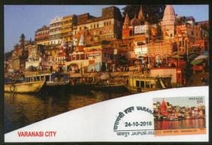 India 2016 Varanasi Holy City River Gagnga Hindu Mythology Temple Max Card # ...