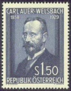 AUSTRIA  595 MNH 1954 Welsbach, Carl Auer von-CHEMIST CV $30