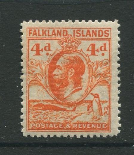 Falkland Is.-Scott 58- KGV Definitive Issue - 1929 - MVLH - Single 4d Stamp