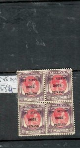 MALAYA JAPANESE OCCUPATION PENANG (P2501B)  KGVI 40C DNP SG J85 BL OF 4  MNH 