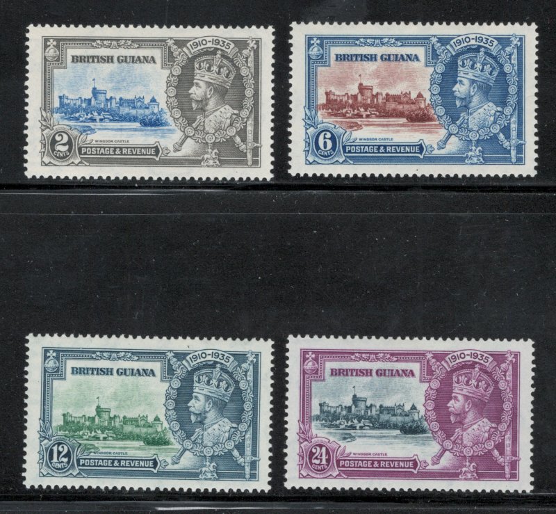 British Guiana 1935 Silver Jubilee Omnibus Issue Scott # 223 - 226 MH