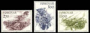 Faroe Islands 1986 Bridges Scott #149-151 Mint Never Hinged