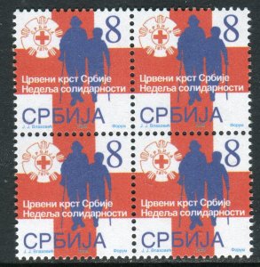 0031 SERBIA 2006 - Red Cross - Solidarity - Surcharge Stamp MNH - Block of 4