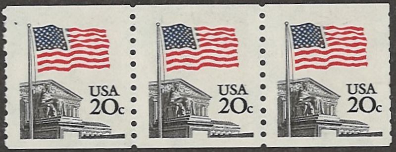 US Scott# 1895 1981 20c blk, dk bl & red  Flag ; TAGGED Mint Never Hinged - V...