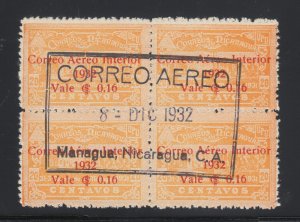 Nicaragua Sc C41 used 1932 16c on 20c orange Post Office, Central Cancel VF