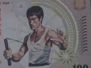 CHINA-2017- KUNG FU MASTER-BRUCE LEE-LOVELY BIRDS $100 POLIMER-UNC-COLLECTIBLE