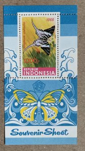 Indonesia 1988 Butterflies (perforated) MS, MNH.  Scott 1373, CV $26.00