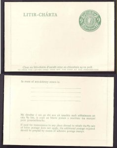 Ireland- cover-9p- id2-unused postal stationery letter card-please note any brow