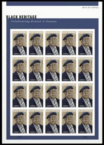 US Black Heritage Ernest J Gaines NDC/Imperf Sheet of 20 stampsMNH 2023 PreOrder