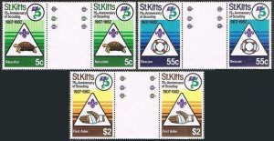 St Kitts 99-101 gutter,MNH.Mi 90-92. Scouting-75,1982.Turtle,Rescue,First aid.