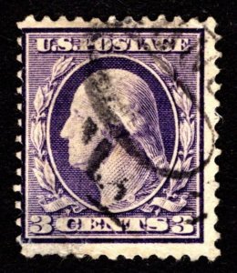 1908, US 3c, Washington, Used, thin, Sc 333