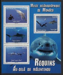 Monaco 2013 Sharks Oceanographic Museum SS VF MNH (2729)