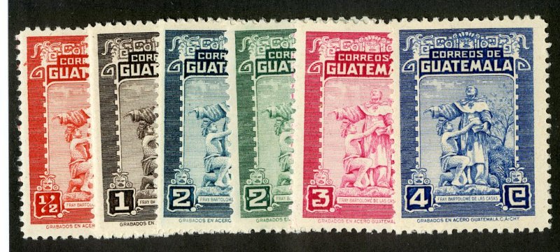 GUATEMALA 325-9, 327a MH SCV $1.50 BIN $.70