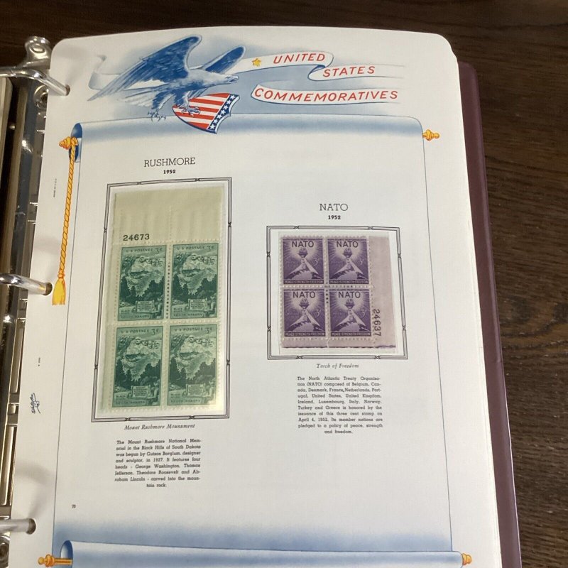 US Plate Block Album Complete With All Stamps 1950-64 Scott#988-1260/224 P.Block