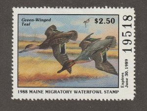 EDSROOM-14124 US Maine Duck Hunting 5 No Gum 1988 Green-winged Teal CV$8