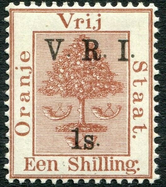 ORANGE FREE STATE-1900 1/- on 1/- Brown Sg 121 LIGHTLY MOUNTED MINT V33117