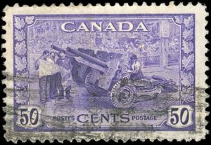 Canada Scott #261 VF Used - 1942 Munitions Factory - Nice Appearance-Thins