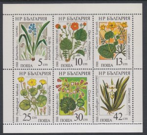 Bulgaria 3305a Flowers Souvenir Sheet MNH VF